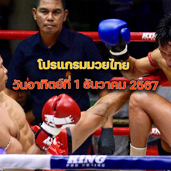 โปรแกรมมวยไทย วันอาทิตย์ที่ 1 ธันวาคม 2567